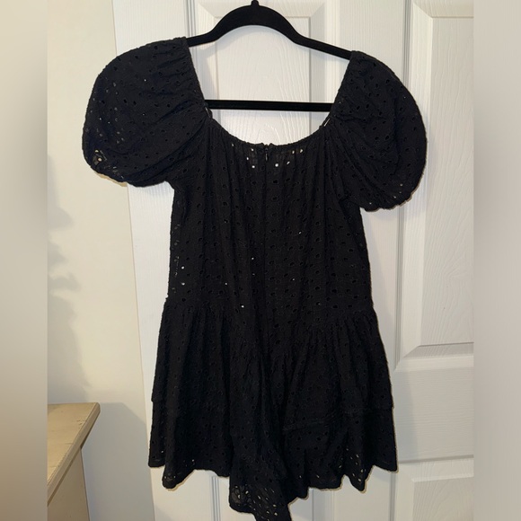 Black Ruffled Romper - Picture 2 of 3